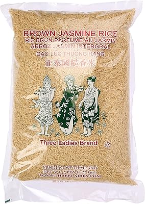 Three Ladies Brown Jasmine Rice 5 lbs - Available at World Ethnic Foods on StoresGo