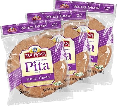 Toufayan Multigrain Pita Bread – Soft Hearth-Baked Pocket Pita | Freeze on Arrival | 3 Pack (18 Pitas Total)
