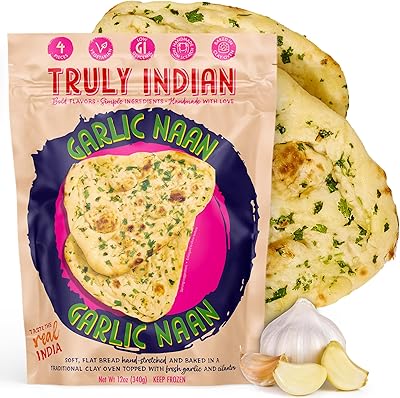 TRULY INDIAN, Indian Food, Garlic Naan, 12 OZ