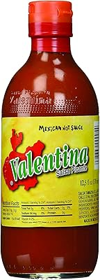 Valentina Hot Sauce Mexican Picante Salsa Vegan Spice Mix Made From Chili Peppers Perfect For Chips Fast Foods Lunch Snacks or More 12.5 Ounce ( 370 ml )