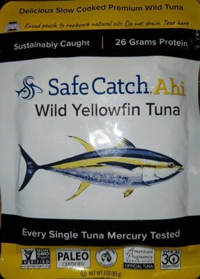 Wild Ahi Yellowfin Tuna Fish Canned, Wild Caught, Lowest Mercury, Lean Protein, Omega 3, Gluten-Free, Kosher, in Extra Virgin Olive Oil, Pack of 6