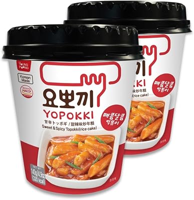 Yopokki Instant Tteokbokki Pack (Sweet Mild Spicy, Pack of 2) Korean Street food with sweet and moderately spicy sauce Topokki Rice Cake - Quick & Easy to Prepare